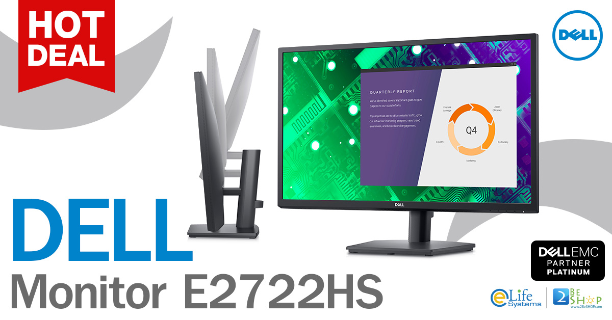 ช้อป [SNSE2722HS] DELL Monitor E2722HS ราคาถูก ซื้อออนไลน์ที่นี่ ส่งฟรี
